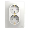 - Розетка 2-м СП Glossa 16А IP20 с заземл. защ. шторки в сборе бел. SE GSL000126