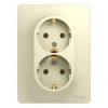  - Розетка 2-м СП Glossa 16А IP20 с заземл. в сборе беж. SE GSL000224