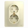  - Розетка 2-м СП Glossa 16А IP20 с заземл. защ. шторки в сборе беж. SE GSL000226