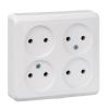  - Розетка 4-м ОП Этюд 16А IP20 250В без заземл. без защ. шторок бел. SE PA16-205B