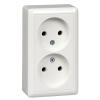  - Розетка 2-м ОП Хит 16А IP20 250В без заземл. без защ. шторок бел. SE RA16-237-B