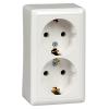  - Розетка 2-м ОП Хит 16А 250В с заземл. без защ. шторок бел. SE RA16-238-B
