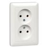  - Розетка 2-м СП Хит 16А IP21 250В без заземл. без защ. шторок бел. SE RS16-235-B