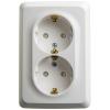  - Розетка угловая 2-м ОП Этюд 16А IP20 250В с заземл. защ. шторки бел. SE PA16-108B