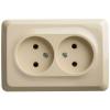  - Розетка угловая 2-м ОП Этюд 16А IP20 без заземл. без защ. шторок крем. SE PA16-105K