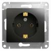  - Розетка 1-м СП 1мод. Glossa 16А IP20 с заземл. механизм антрацит SE GSL000743