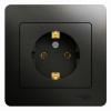  - Розетка 1-м СП 1мод. Glossa 16А IP20 с заземл. в сборе антрацит SE GSL000742