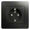 - Розетка 1-м СП 1мод. Glossa 16А IP20 с заземл. защ. шторки в сборе антрацит SE GSL000744