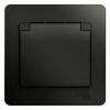  - Розетка 1-м СП 1мод. Glossa 16А IP20 с заземл. защ. шторки с крышкой в сборе антрацит SE GSL000746