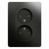  - Розетка 2-м СП Glossa 16А IP20 без заземл. в сборе антрацит SE GSL000720