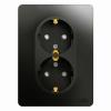  - Розетка 2-м Glossa 16А с заземл. защ. шторки в сборе антрацит SE GSL000726