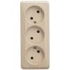  - Розетка 3-м ОП Этюд 16А IP20 250В без заземл. без защ. шторок сосна SE PA16-009D