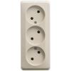  - Розетка 3-м ОП Этюд 16А IP20 250В без заземл. без защ. шторок крем. SE PA16-009K