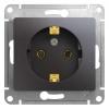  - Розетка 1-м СП Glossa 16А IP20 250В с заземл. механизм графит SE GSL001343