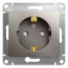  - Розетка 1-м СП Glossa 16А IP20 250В с заземл. защ. шторки механизм платина SE GSL001245