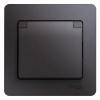  - Розетка 1-м СП Glossa 16А IP20 250В с заземл. защ. шторки с крышкой в сборе графит SE GSL001346