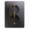  - Розетка 2-м СП Glossa 16А IP20 250В с заземл. в сборе графит SE GSL001324