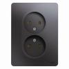  - Розетка 2-м СП Glossa 16А IP20 250В без заземл. в сборе графит SE GSL001320