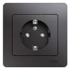  - Розетка 1-м СП Glossa 16А IP20 250В с заземл. защ. шторки в сборе графит SE GSL001344
