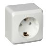  - Розетка 1-м ОП Этюд 16А IP20 250В с заземл. защ. шторки бел. SE PA16-004B