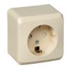  - Розетка 1-м ОП Этюд 16А IP20 250В с заземл. защ. шторки крем. SE PA16-004K