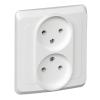  - Розетка 2-м СП Этюд 16А IP20 250В без заземл. без защ. шторок бел. SE PC16-005B