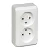  - Розетка 2-м ОП Этюд 16А IP20 250В без заземл. без защ. шторок бел. SE PA16-005B
