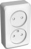  - Розетка 2-м ОП Этюд 16А IP20 250В защ. шторки без заземл. бел. SE PA16-006B