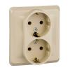 - Розетка 2-м СП Этюд 16А IP20 250В с заземл. без защ. шторок крем. SE PC16-007K