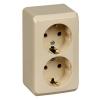  - Розетка 2-м ОП Этюд 16А IP20 250В с заземл. без защ. шторок крем. SE PA16-007K