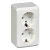  - Розетка 2-м ОП Этюд 16А IP20 250В с заземл. защ. шторки бел. SE PA16-008B