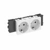  - Розетка 2-м Modul45connect STD-D0C RW2 16А 250В 0град. с заземл. защ. шторки бел. OBO 6120362