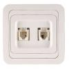  - Розетка телефонная 2-м СП Mimoza 16А IP20 бел./бел. Makel 12034