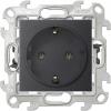  - Розетка 1-м СП Simon 24 16А IP20 2P+E Push&Go без защ. шторок механизм графит Simon 2420434-038