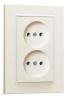  - Розетка 2-м СП Karea 10А IP20 б/з крем. Makel 56010017