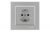  - Розетка 1-м СП Karea 16А IP20 с/з сереб. Makel 56065028